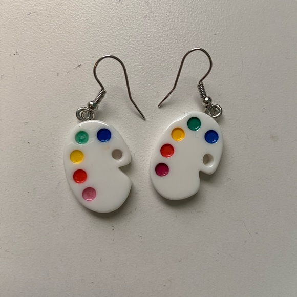 Paint Pallet Earrings - Picture 1 of 1